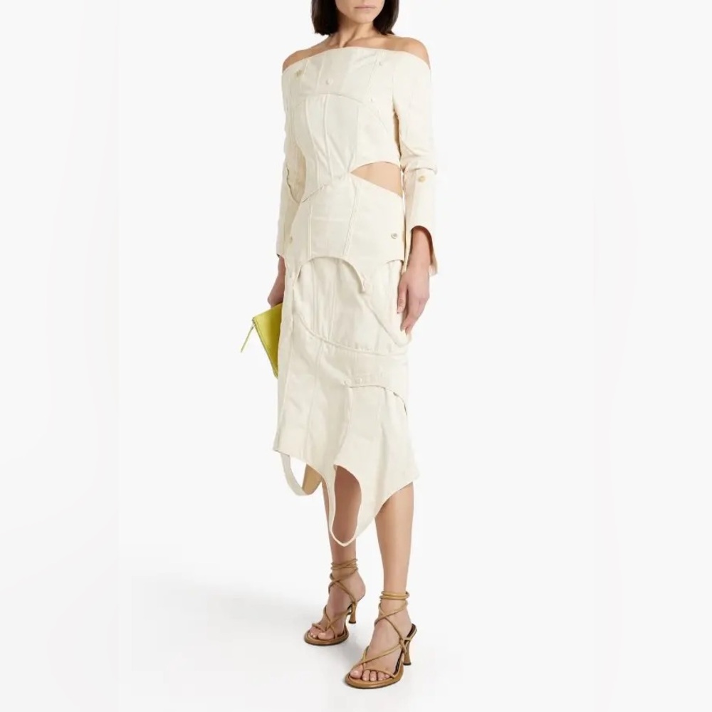 Runway Acne Studios SS22 Deconstructed Corset Canvas Dress $2150 Retail